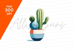 Cactus In Pot Vector Illustration Isolated Product Image 1
