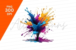 Colorful Paint Splash Explosion On White Background Product Image 1