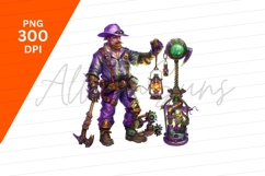 Steampunk Inventor Character With Gadgets And Lantern Product Image 1