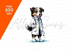 Cartoon Dog Veterinarian In White Coat Uniform Product Image 1