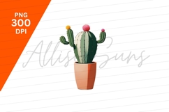 Cute Stylized Cactus In A Terracotta Pot Product Image 1