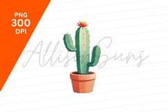 Blooming Cactus In Pot Clipart Png Graphic Product Image 1