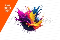 Paint Splashes Abstract Multicolored Explosion Clipart Png Product Image 1
