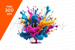 Colorful Paint Splashes Art Clipart Png Image Product Image 1