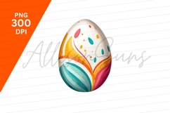 Colorful Decorated Easter Egg Isolated Clipart Png Product Image 1