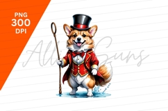 Dapper Corgi Dog In A Tuxedo Clipart Png Product Image 1