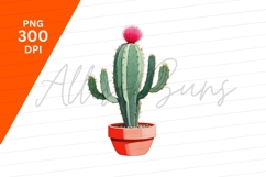 Blooming Cactus In Pot Clipart Png Product Image 1