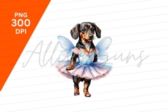 Dachshund Dog Fairy Watercolor Illustration Clipart Png Product Image 1