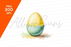 Watercolor Easter Egg Clipart Png Illustration Product Image 1