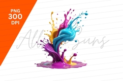 Vibrant Colorful Paint Splash Clipart Png Product Image 1