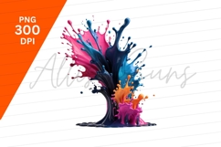 Colorful Paint Splashes Clipart Png Abstract Art Product Image 1