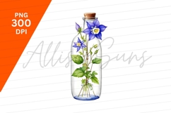 Columbine Flower In Bottle Clipart Png Product Image 1