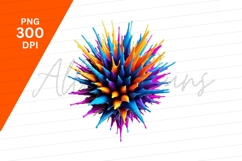 Abstract Colorful Spiky Sphere On White Background Product Image 1
