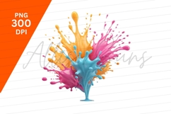 Colorful Paint Splash Clipart Png Image Product Image 1