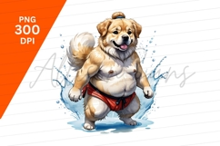 Sumo Dog Cartoon Clipart Png Illustration Product Image 1