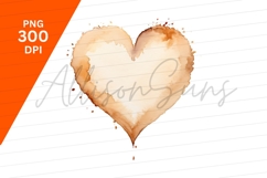 Coffee Stain Heart Shape On White Background Product Image 1