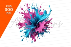Pink And Blue Paint Splash Clipart Png Product Image 1