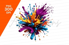 Vibrant Colors Paint Splash Clipart Png Product Image 1
