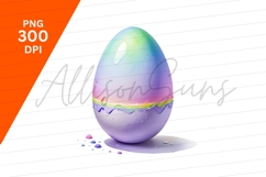 Colorful Half Cut Easter Egg Clipart Png Product Image 1