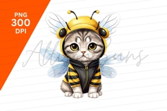 Kitten Dressed As Bee Clipart Png Product Image 1