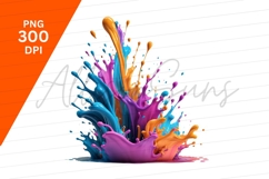Colorful Paint Splash Vibrant Clipart Png Illustration Product Image 1