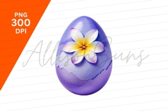 Purple Easter Egg And Flower Clipart Png Product Image 1