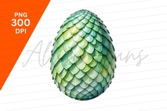 Green Scaled Dragon Egg Clipart Png Product Image 1