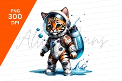 Tiger Astronaut Kitten Clipart Png Illustration Product Image 1