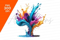 Colorful Paint Splash Art Clipart Png Product Image 1