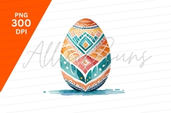 Watercolor Easter Egg Delicate Decorative Clipart Png Product Image 1