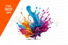 Colorful Paint Splash Isolated Clipart Png Image Product Image 1