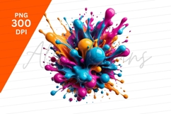 Colorful Paint Splash Isolated On White Background Product Image 1