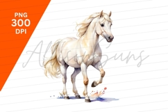 Elegant White Horse Clipart Png Illustration Product Image 1
