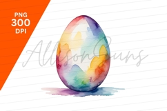 Watercolor Easter Egg Isolated Clipart Png Product Image 1