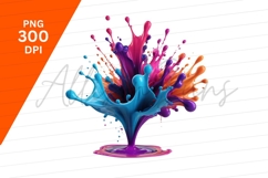 Colorful Paint Splash Isolated Clipart Png Product Image 1