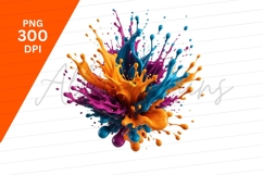 Abstract Paint Splash Art On White Background Product Image 1