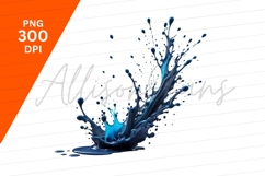 Blue Paint Splash Isolated Clipart Png Product Image 1