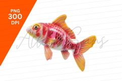 Decorative Red And Gold Fish Clipart Png Product Image 1