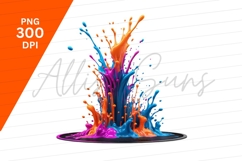 Vivid Paint Splashes Orange Blue Pink Clipart Png Product Image 1
