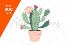 Cactus Plant With Flowers Clipart Png Product Image 1