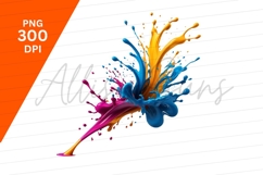 Colorful Paint Splashes Isolated On White Background Product Image 1