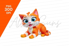 Cartoon Orange Tabby Cat Isolated Clipart Png Product Image 1