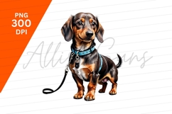 Dachshund Puppy With Blue Collar Clipart Png Product Image 1