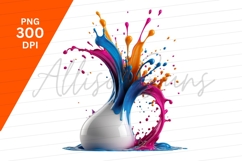Vibrant Paint Splash On White Background Clipart Png Product Image 1