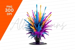 Colorful Paint Splash Explosion On White Background Product Image 1