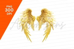Golden Angel Wings Clipart Png On White Product Image 1