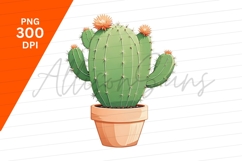 Blooming Cactus In Pot Clipart Png Image Product Image 1
