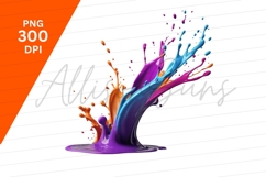 Colorful Paint Splash Clipart Png Illustration Product Image 1