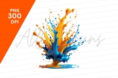 Vibrant Paint Splashes Colorful Abstract Art Clipart Png Product Image 1