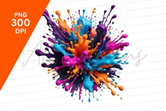 Vibrant Paint Splash Colorful Abstract Clipart Png Product Image 1